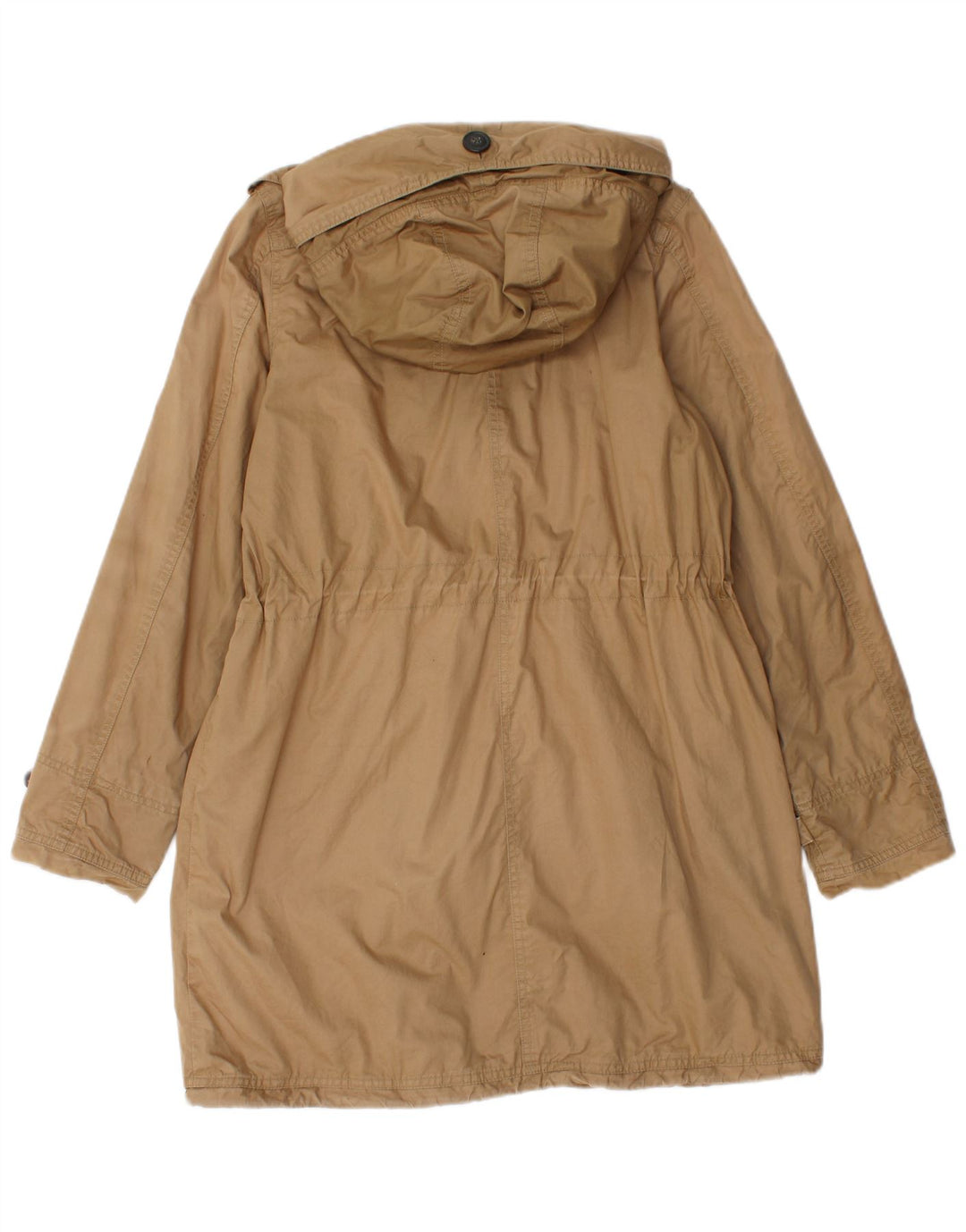 Woolrich Parka con capucha para mujer UK 10 Small Marrón Algodón