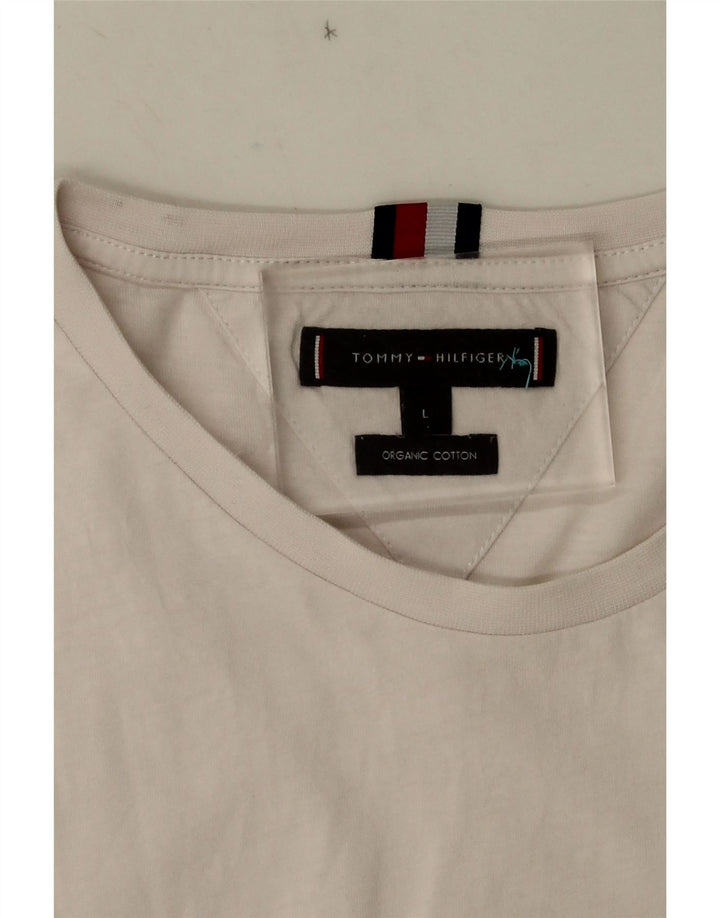 Tommy Hilfiger Camiseta gráfica para hombre Top grande de algodón blanco