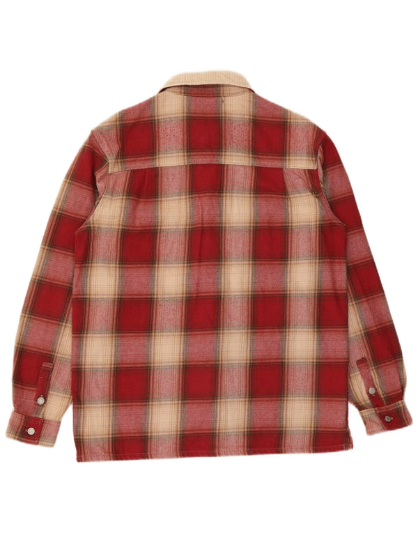 Zara Hombre Camisa Sobrecamisa De Franela De Corte Relajado Cuadros Rojos Medianos