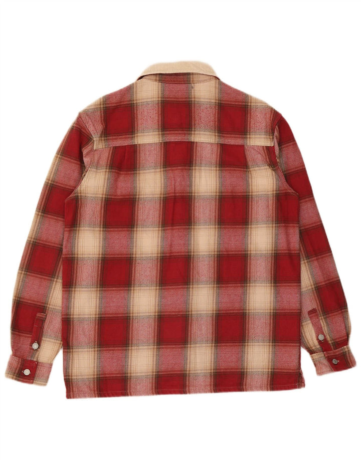 Zara Hombre Camisa Sobrecamisa De Franela De Corte Relajado Cuadros Rojos Medianos