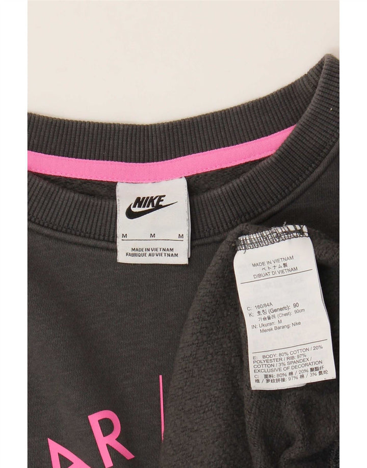 Nike - Sudadera extragrande con gráfico para mujer, talla 40, algodón gris medio