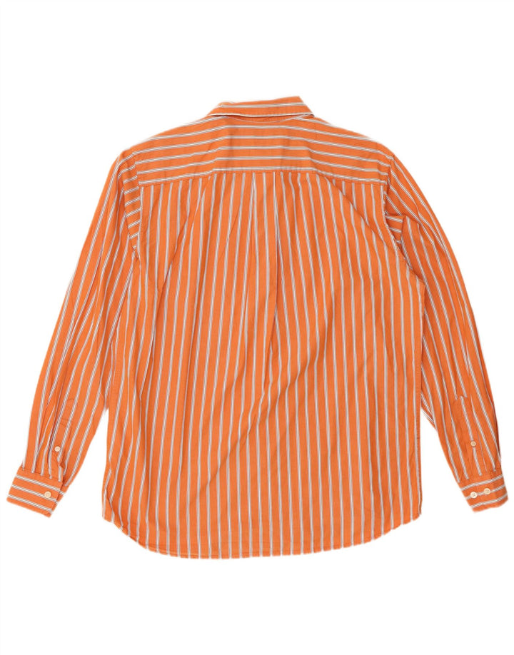 EDDIE BAUER Camisa De Hombre Algodón A Rayas Naranja Medio