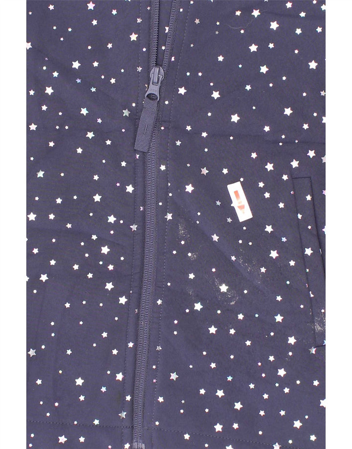 Mountain Warehouse Chaqueta cortavientos para niña de 9 a 10 años, color azul marino con lunares