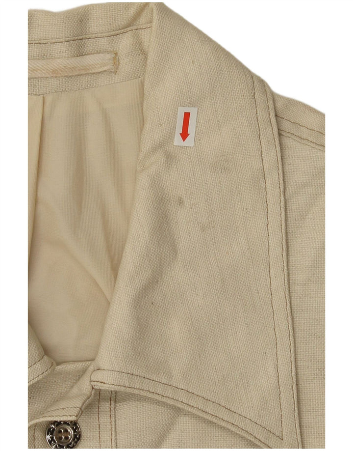 Vintage mujer crop bomber chaqueta IT 48 XL Beige