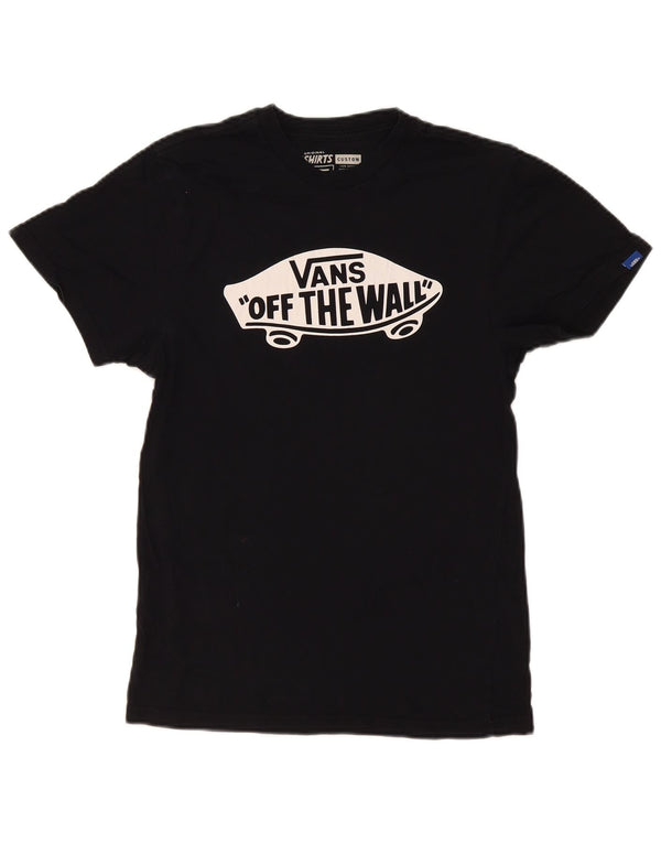 Vans Camiseta con gráfico de ajuste personalizado para hombre, talla pequeña, algodón negro