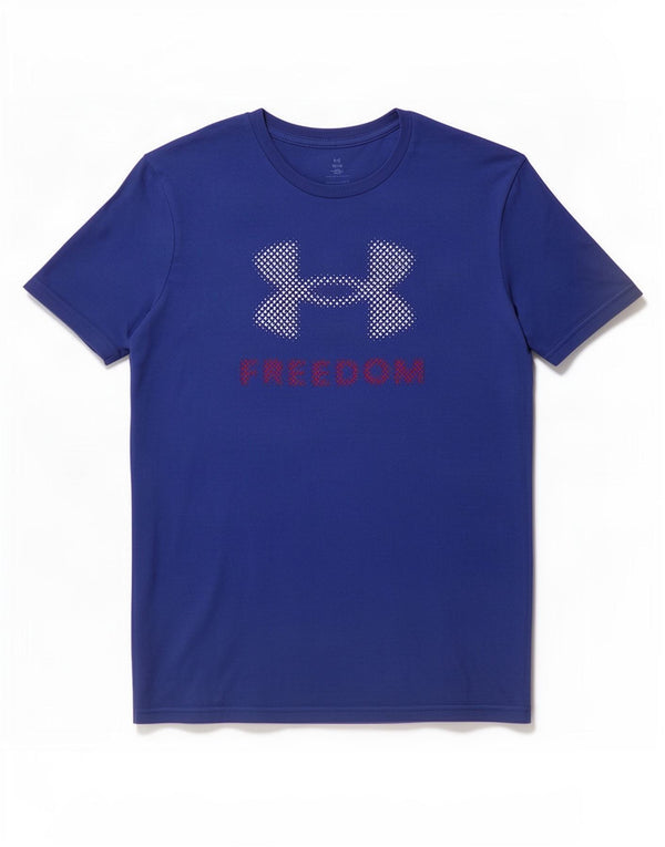 Under Armour Camiseta gráfica para hombre Top Small Blue Cotton