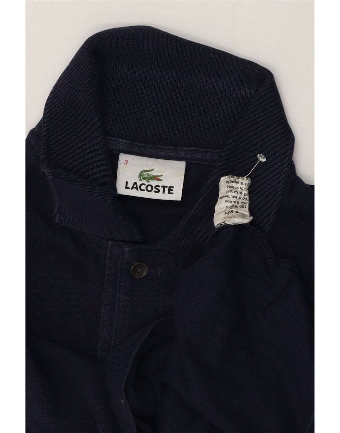 Lacoste Polo para hombre talla 3 pequeño algodón azul marino