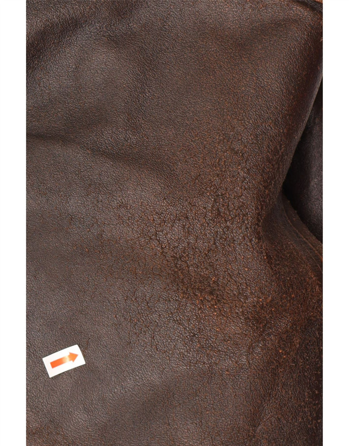 ALAN GORDON Chaqueta de cuero para hombre IT 52 XL Cuero marrón