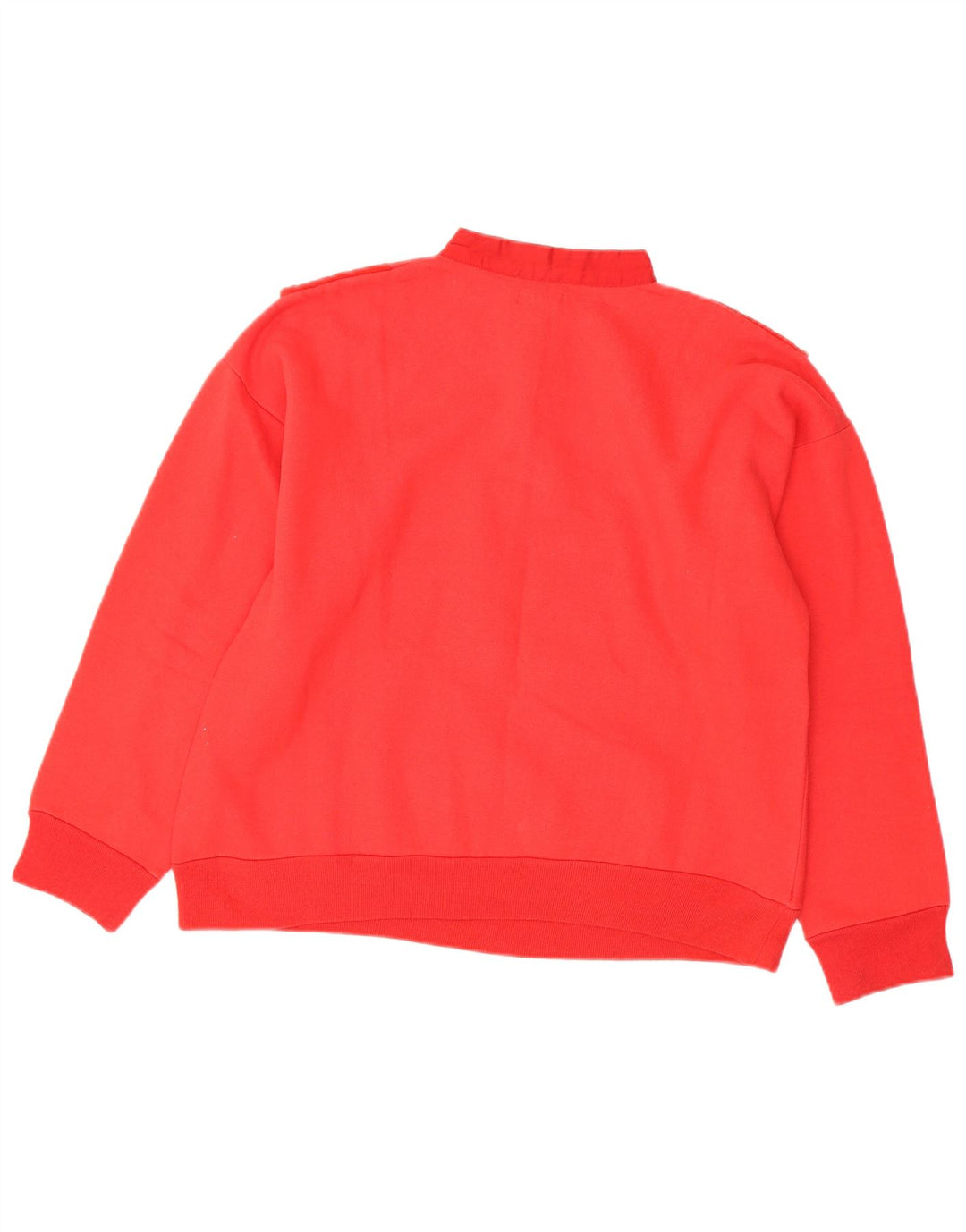 VINTAGE Mujer Botón Cuello Sudadera Jumper UK 18 XL Algodón Rojo