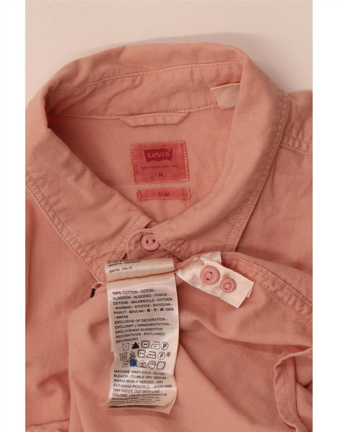Camisa Levi's Slim Fit De Algodón Rosa Medio