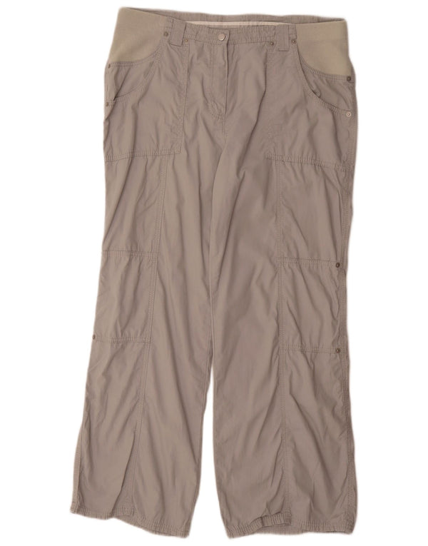 Marks & Spencer Pantalones cargo rectos para mujer UK 40 Large W34 L30 Gris