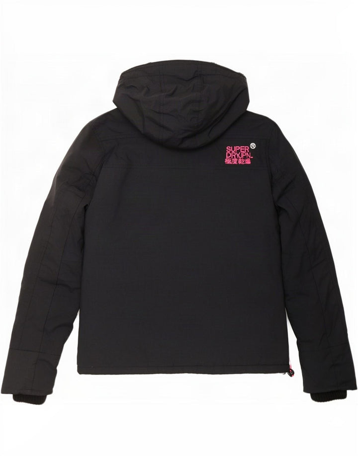 Superdry Chaqueta cortavientos con capucha Windcheater para mujer, talla 40, talla M, color negro