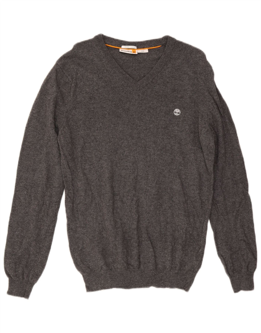 Timberland Jersey con cuello en V para hombre de lana gris medio