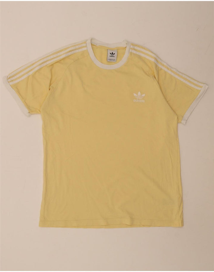 Adidas - Camiseta para hombre, talla grande, algodón amarillo