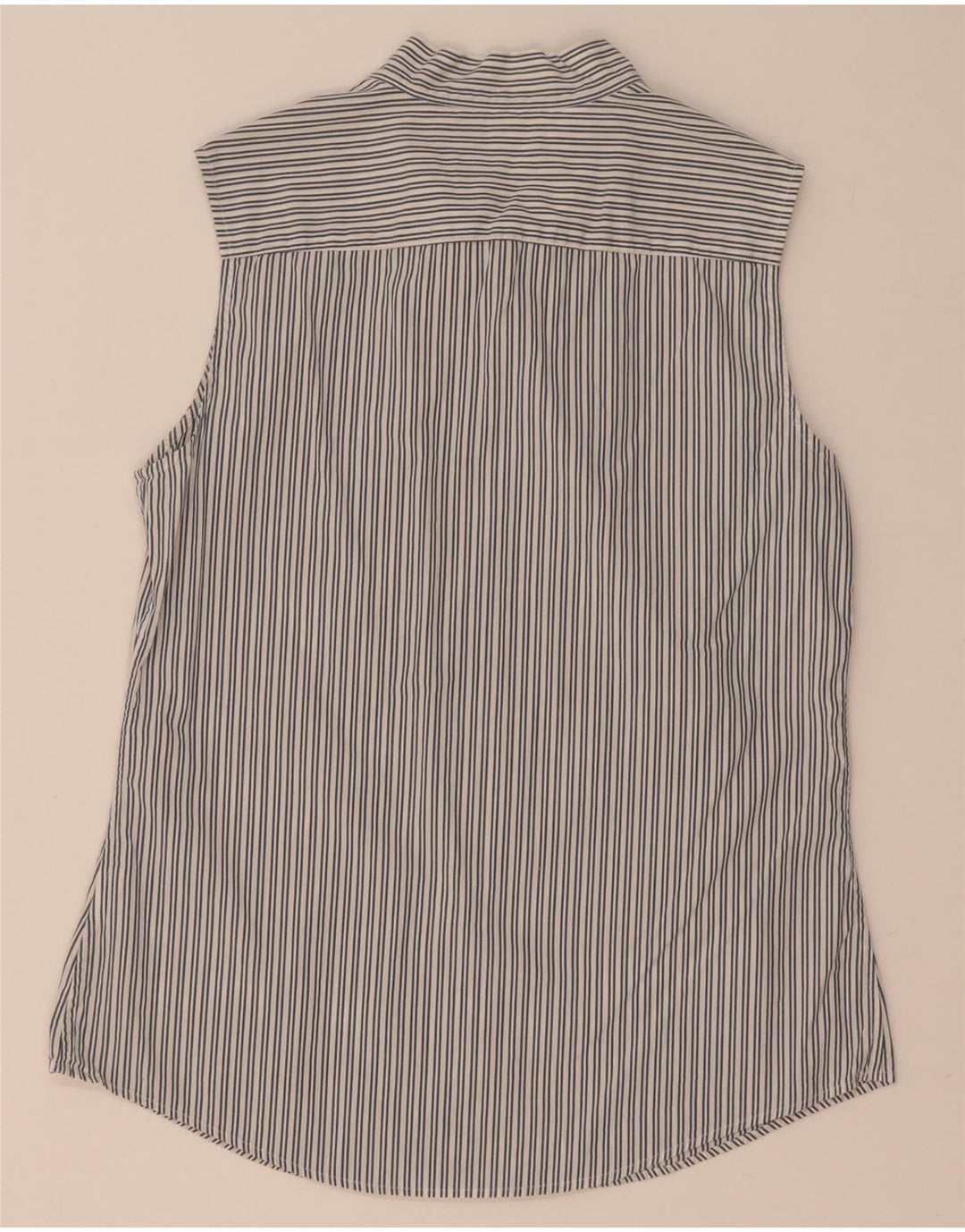 Tommy Hilfiger Camisa sin Mangas con Lazo Frontal para Mujer US 8 Gris Medio Rayas Pintadas