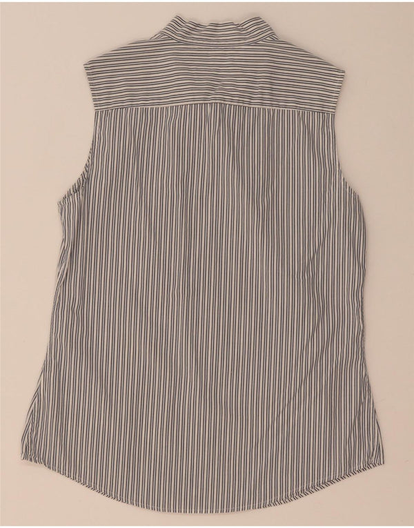 Tommy Hilfiger Camisa sin Mangas con Lazo Frontal para Mujer US 8 Gris Medio Rayas Pintadas
