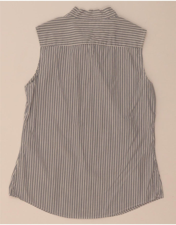 Tommy Hilfiger Camisa sin Mangas con Lazo Frontal para Mujer US 8 Gris Medio Rayas Pintadas