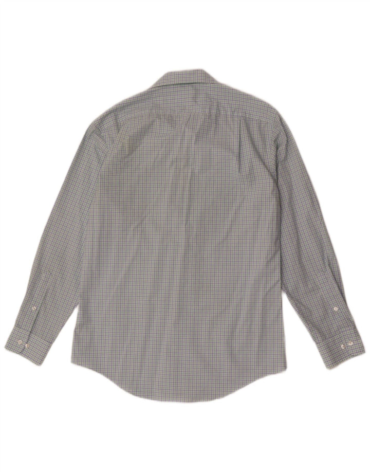 Tommy Hilfiger Camisa para hombre Talla 15 1/2 Algodón a cuadros azul mediano