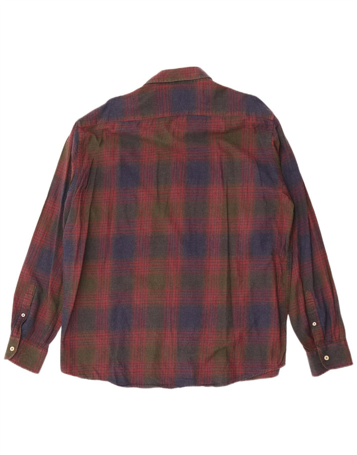 Camisa Carrera Regular Fit para hombre 3XL Algodón a cuadros rojos