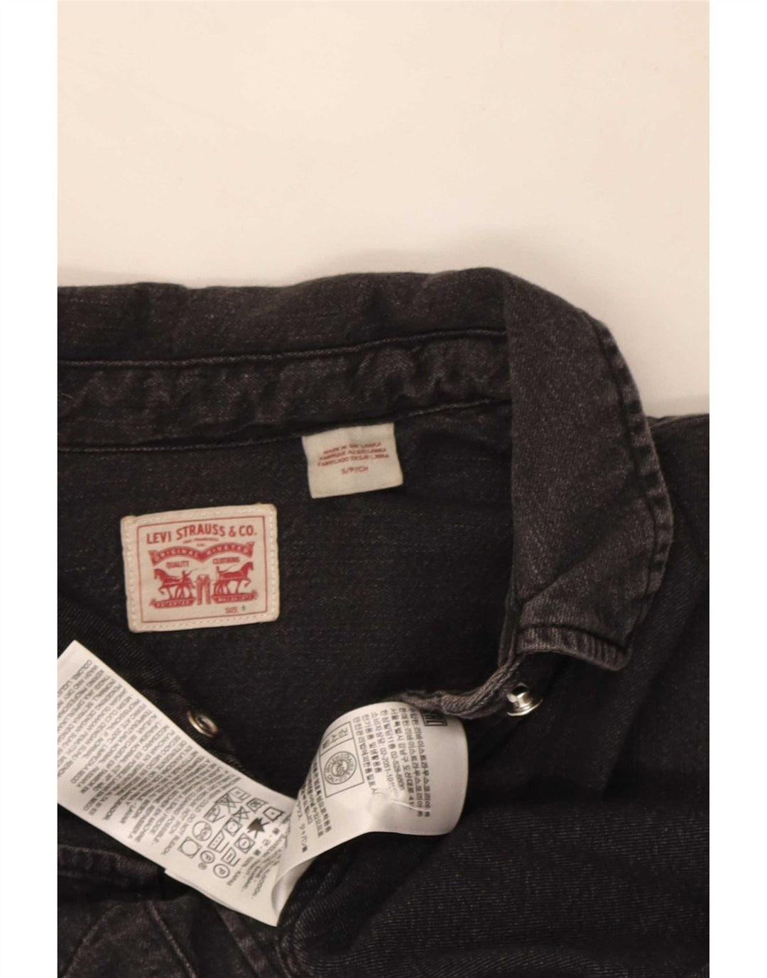 Levi's Camisa vaquera para mujer UK 10 Small Algodón negro