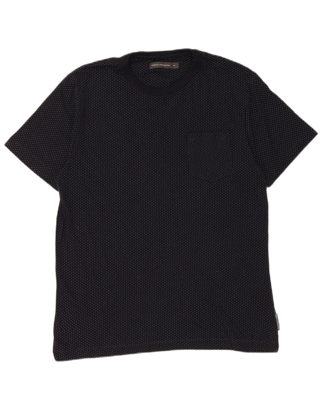 Camiseta para hombre French Connection Top mediano de algodón con lunares en azul marino