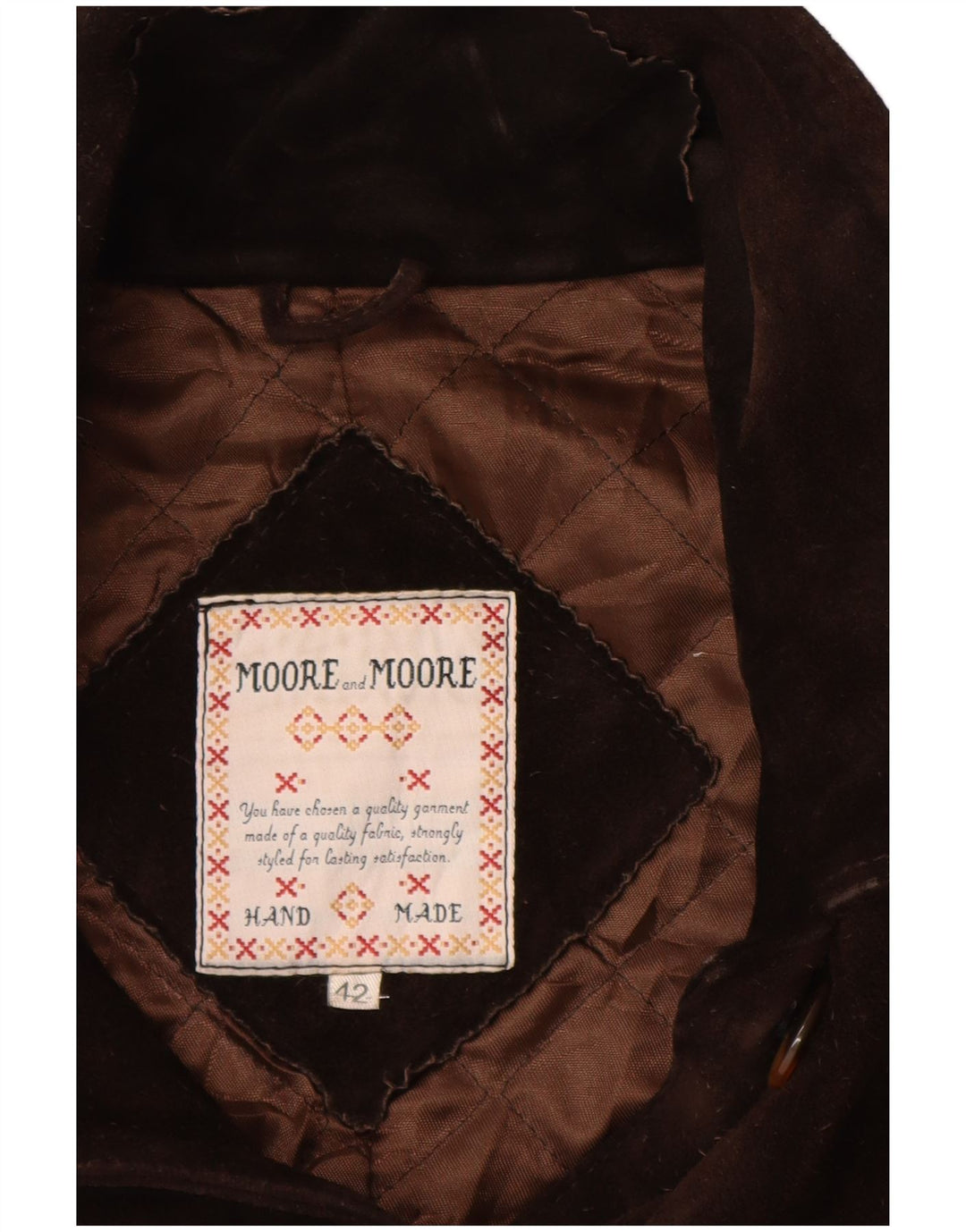 VINTAGE Chaqueta de ante para mujer IT 42 Cuero marrón medio