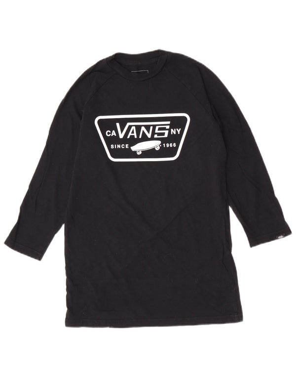 Vans Boys Custom Fit Graphic Top manga larga 12-13 años grande Negro Algodón