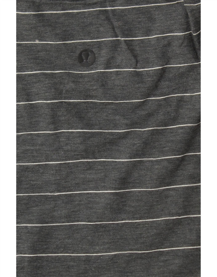 LULULEMON Camiseta para Mujer Top UK 10 Small Gris Rayas