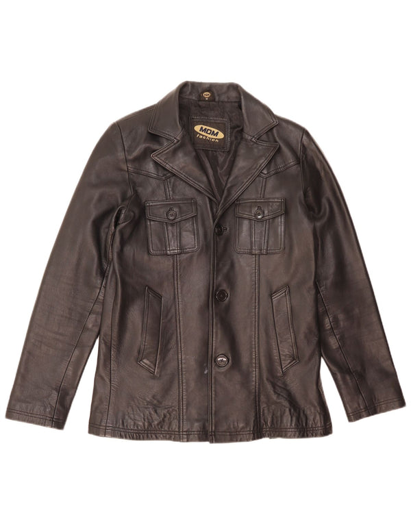 MDM Chaqueta de cuero para hombre UK 38 Medium Black Leather