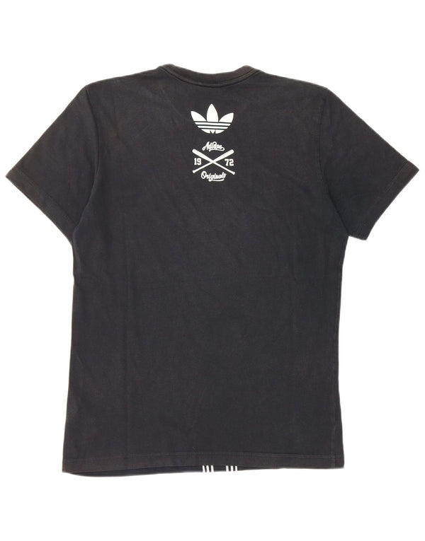 Adidas - Camiseta gráfica para hombre, talla pequeña, algodón negro