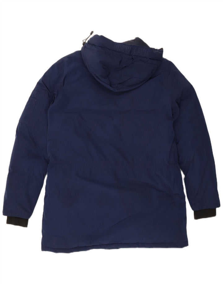 Dkny Chaqueta acolchada con capucha para hombre UK 40 Large Poliéster azul marino