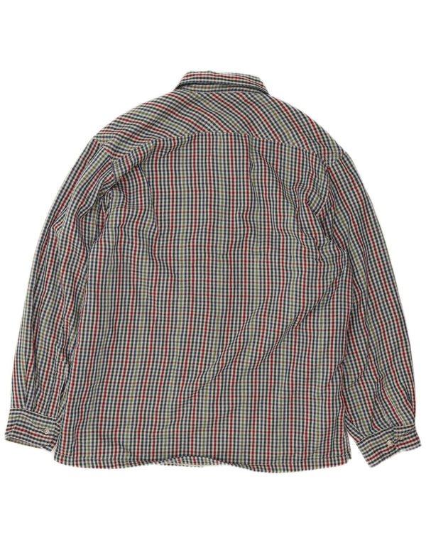 Vintage hombres leñador franela camisa grande multicolor algodón Gingham