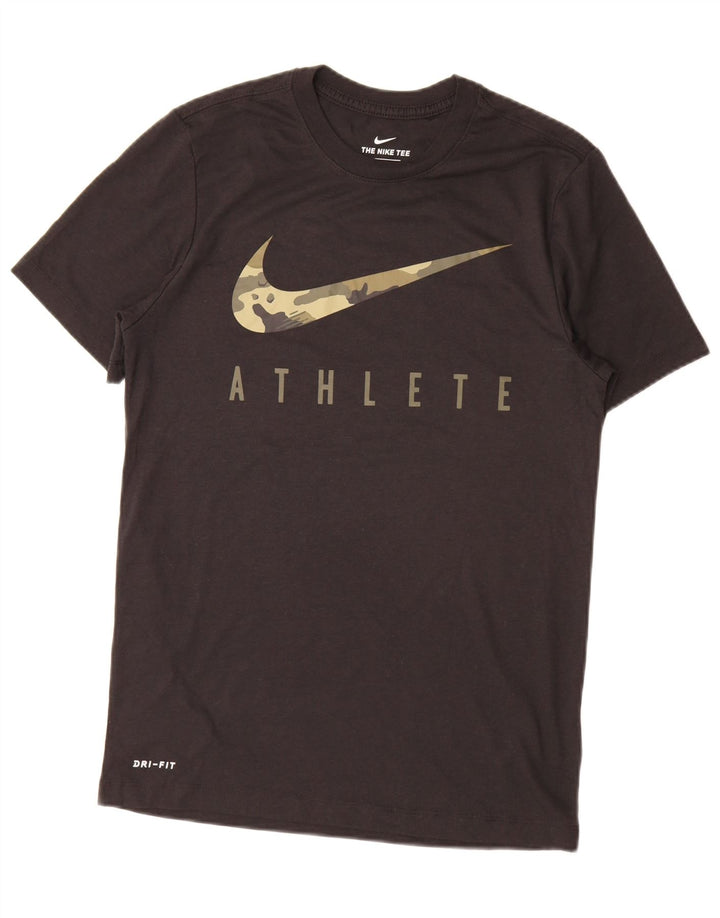 Nike Dri Fit Graphic Camiseta para hombre, talla pequeña, poliéster negro