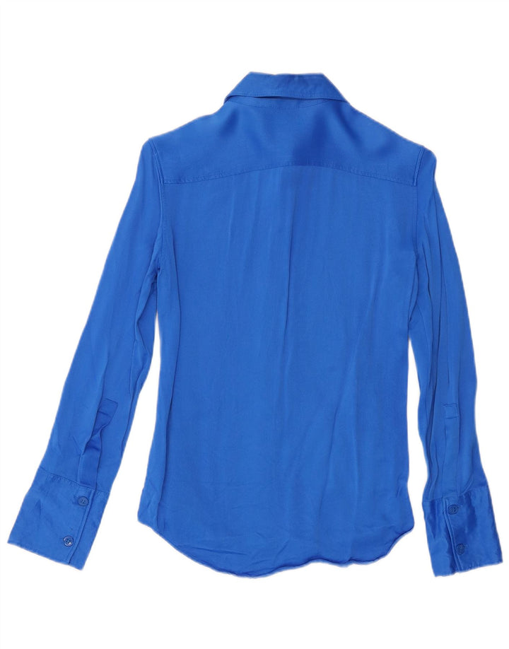 Zara Camisa Mujer UK 6 XS Viscosa Azul