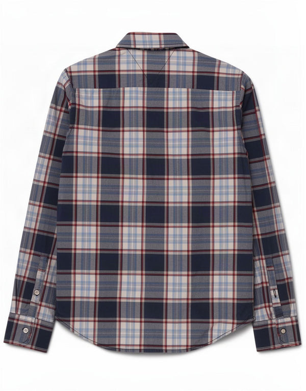 Camisa Tommy Hilfiger para hombre Algodón a cuadros azul marino mediano