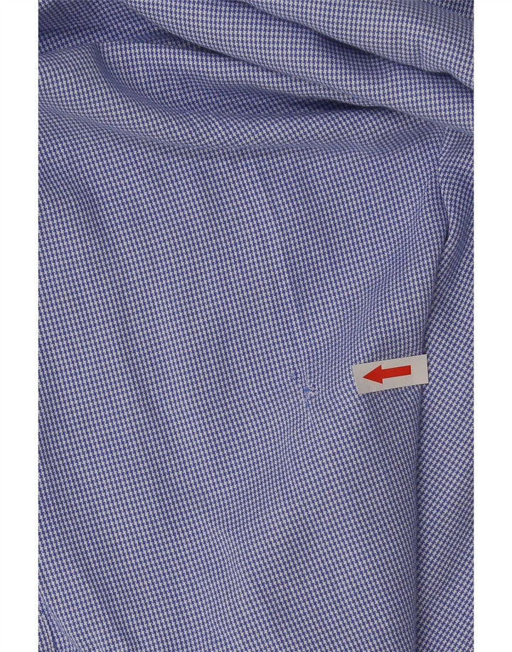 Camisa Massimo Dutti Hombre Talla 40 Mediana Azul Pata De Gallo