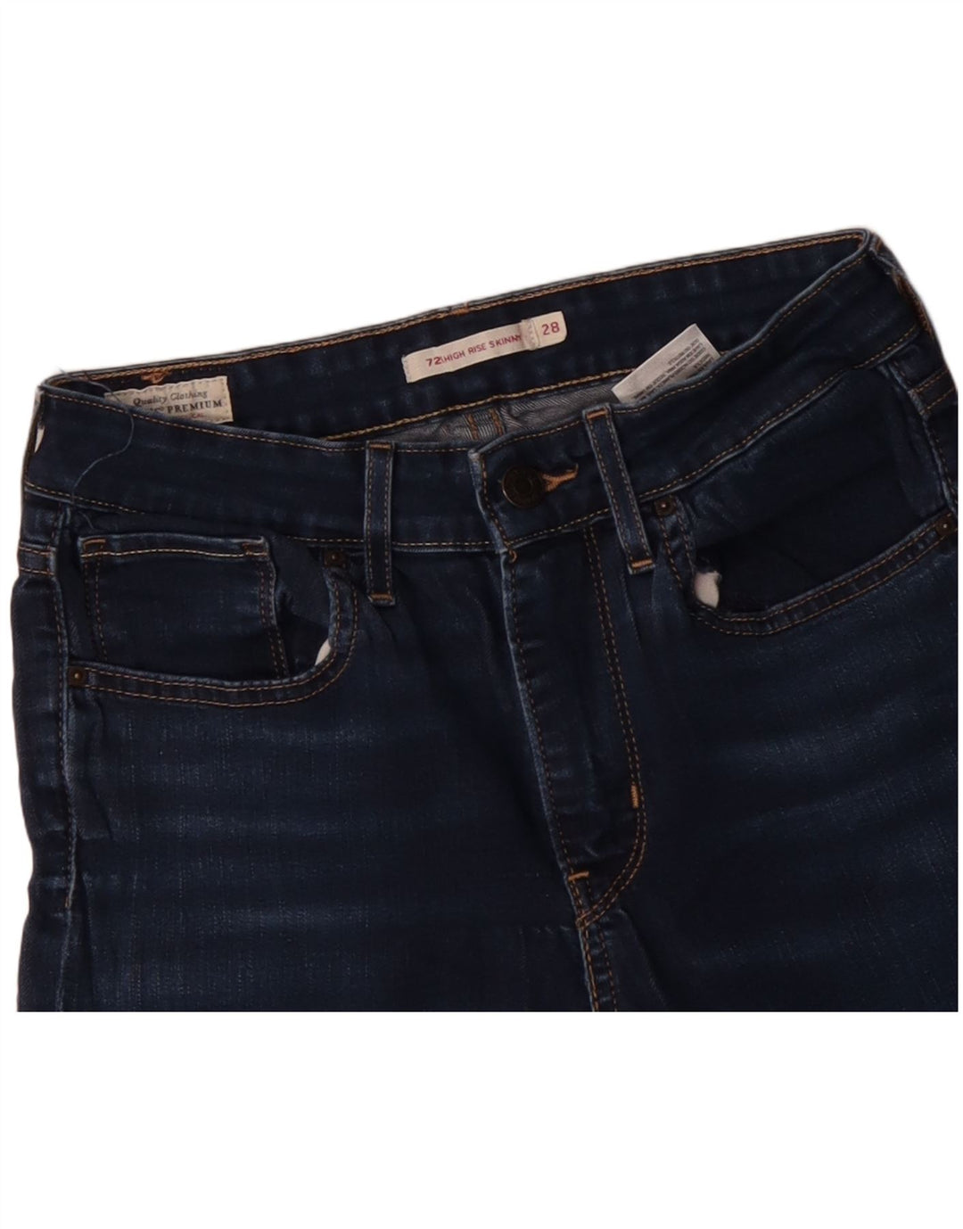 LEVI'S Jeans ajustados de talle alto 721 para mujer W28 L28 Algodón azul marino