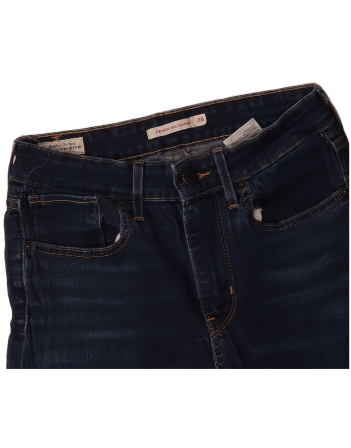 LEVI'S Jeans ajustados de talle alto 721 para mujer W28 L28 Algodón azul marino