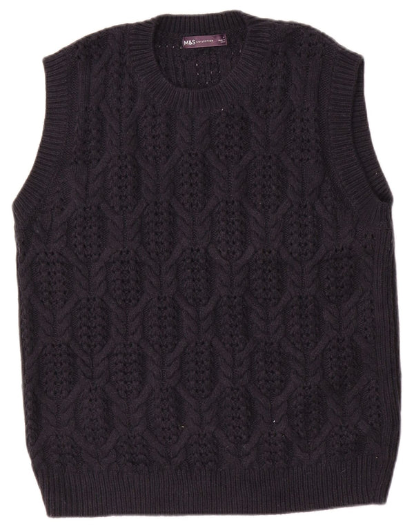 Marks & Spencer - Camiseta sin mangas para mujer, talla 40, talla grande, acrílico azul marino