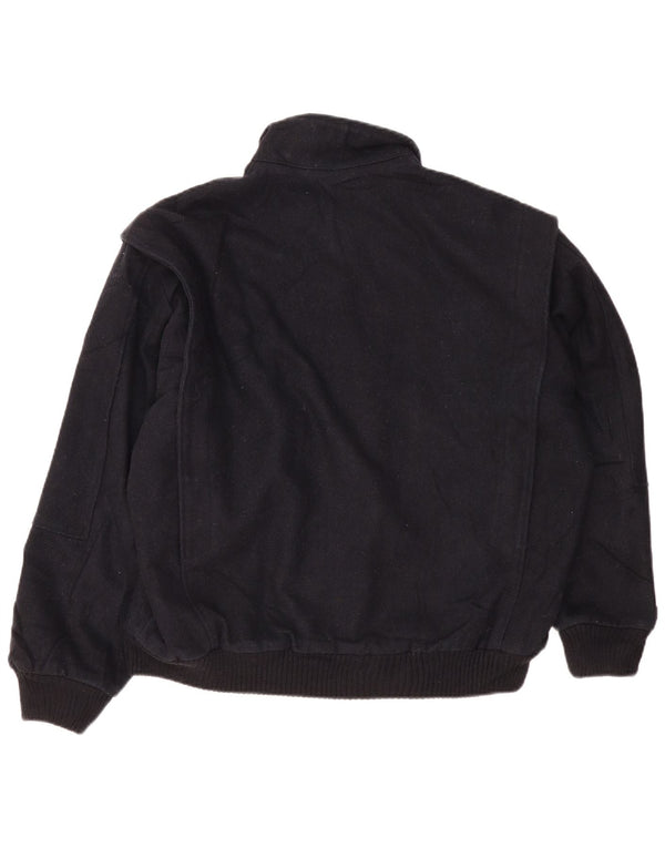 Carrera Chaqueta Bomber para Hombre UK 40 Grande Lana Azul Marino
