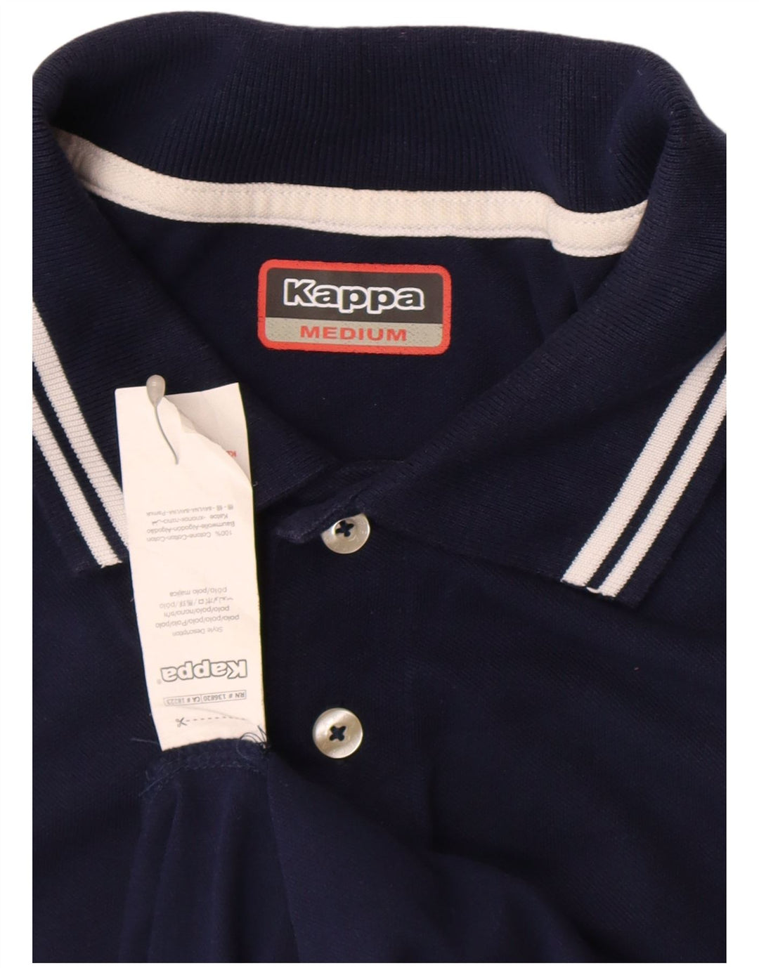 Polo Kappa Hombre De Algodón A Rayas Azul Marino Medio