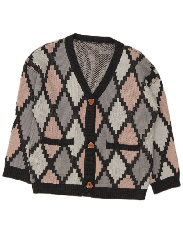 Shein Cárdigan para mujer UK 40 XL Gris Argyle/Diamante Acrílico
