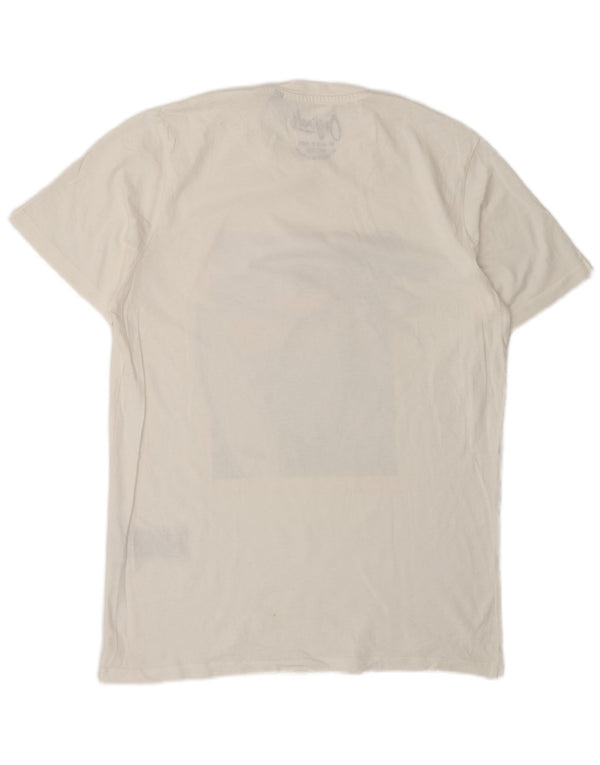 Jack & Jones Hombre Camiseta Gráfica Top Medium Blanco Algodón