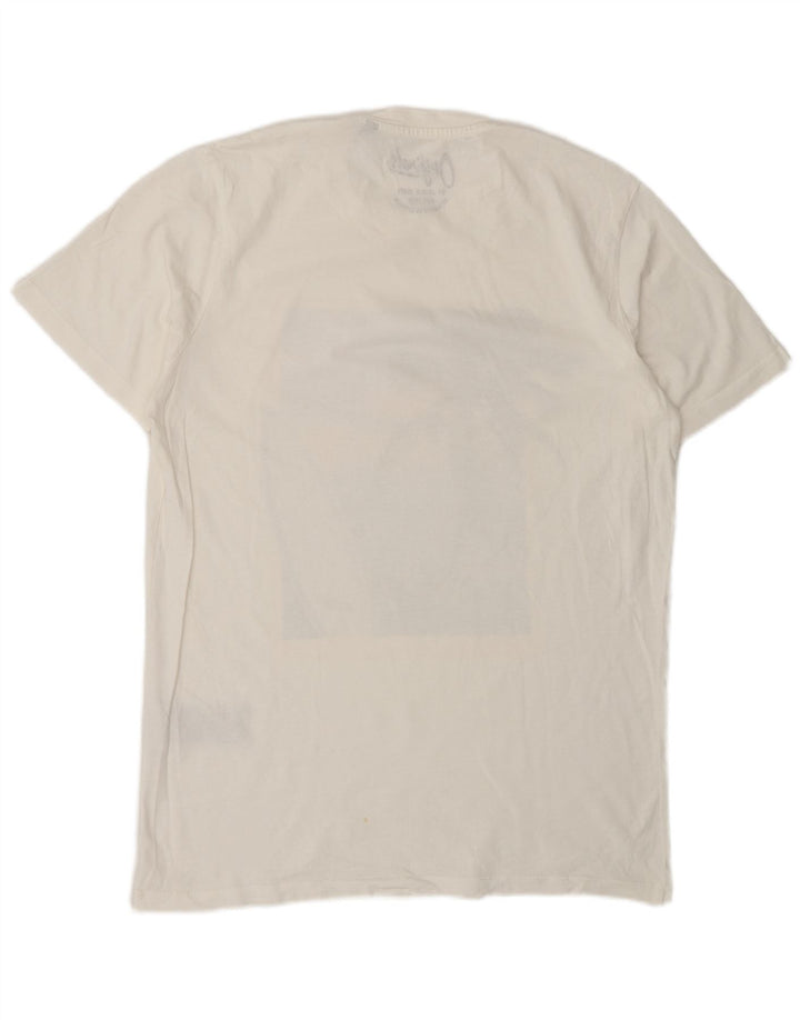 Jack & Jones Hombre Camiseta Gráfica Top Medium Blanco Algodón