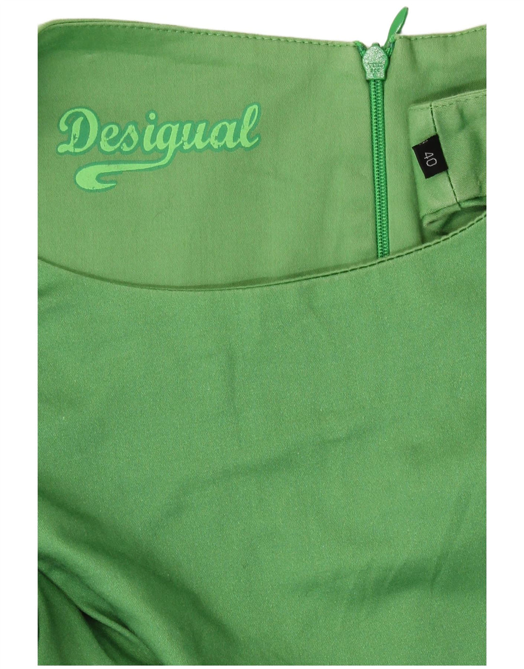 Desigual Vestido Básico Sin Mangas Gráfico EU 40 Verde Medio Geométrico