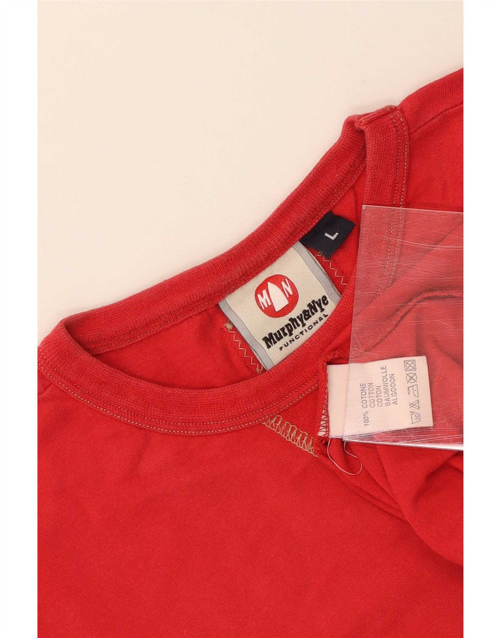 Murphy & Nye Camiseta gráfica para hombre Top grande de algodón rojo