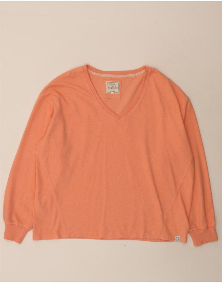 Camiseta extragrande para mujer de Fat Face, manga larga, talla 40, talla grande, algodón naranja