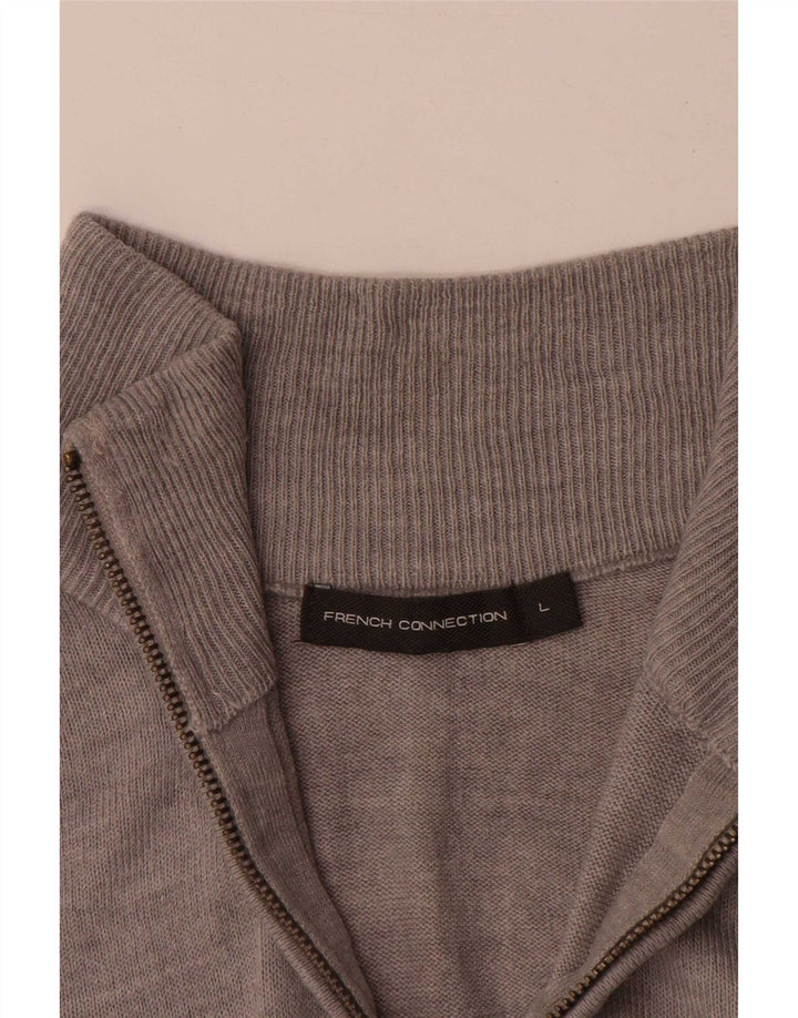 French Connection Jersey De Cuello Con Cremallera Para Hombre Acrílico Gris Grande