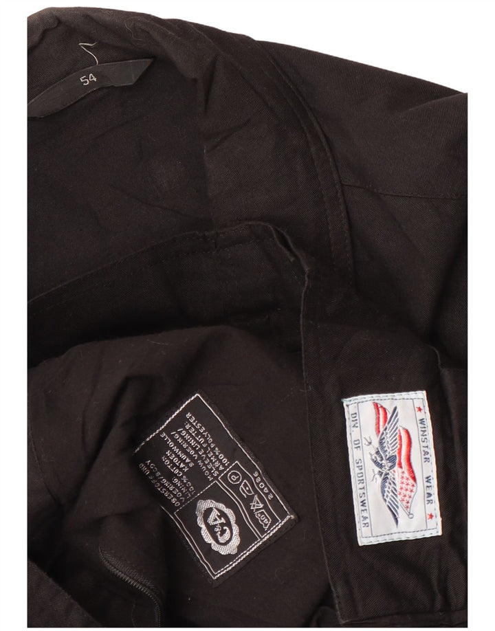 C & A Chaqueta Bomber Militar para Hombre EU 54 2XL Algodón Negro