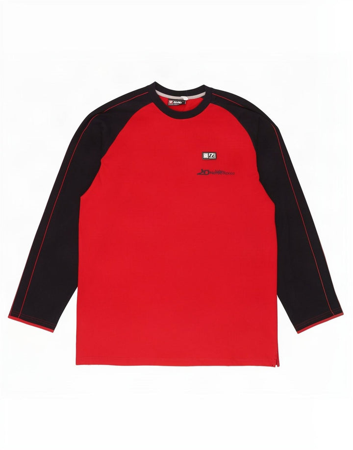 Lotto Hombre Top Manga Larga XL Algodón Color Block Rojo
